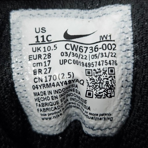 Nike Toddler Team Hustle D 10 Basketball Shoe CW6736-002 Black White Gold Sz 11C - Picture 8 of 10